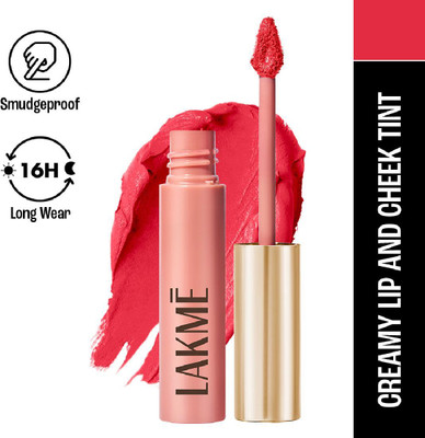 Lakmé Double Duty Lip & Cheek Mousse Matte Lipstick & Soft Blush(Crimson Silk, 9 g)