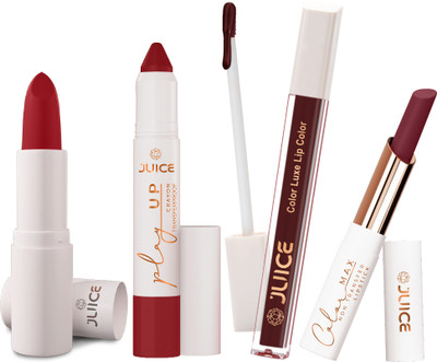 Juice Matte Liquid Lipstick and Lip Crayon Long Lasting Combo Set For Women(4 Items in the set)