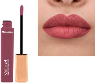 manasona Waterproof Long lasting Liquid matte Lipstick Non Transfer Matte(Brown, 5 ml)