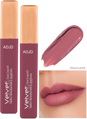 ADJD Combo Non Transfer Liquid Lipstick Non-Drying Transfer-proof Mauve pink velvet(Mauve pink, 10 ml)