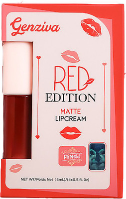 Genziva Red Edition Matte Lip Cream(Red Edition, 5 ml)
