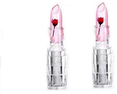 Love Nature Glossy Finish Waterproof Long Lasting Lip Balm Lips Moisturizer Magic |pack 2(Beautiful Crystal Flower Jelly Lipstick, 50 g)