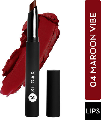 SUGAR Matte Attack Transferproof Lipstick(04 Maroon Vibe (Dark Red), 2 g)