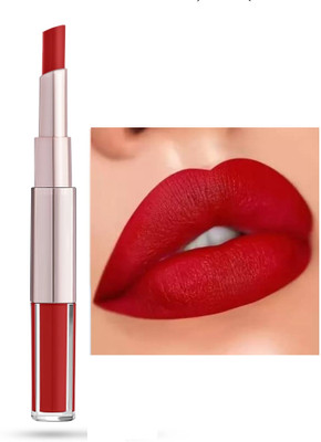Luster Shine Lip Duo Full Coverage Matte Lipstick & High Shine(Red, 7 ml)