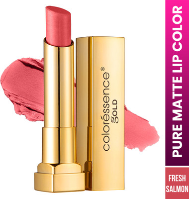 COLORESSENCE Pure Matte Lipstick |Waterproof & Longlasting|Highly Pigmented |Gold Range V3(Fresh Salmon, 3.3 g)