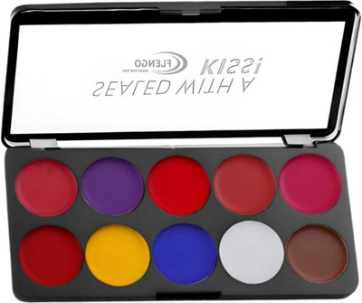FLENGO; MADE FOR YOU Sealed With A Kiss! 10 Color Lip Palette(Shade-4, 25 ml)