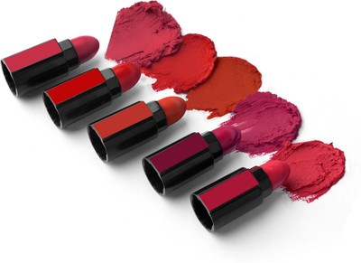 Yuency 5 Color Matte Lipstick Set Long Lasting Waterproof Red Lipstick Makeup(multi color, 6 g)