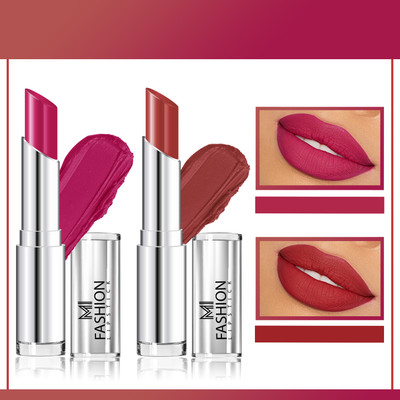 MI FASHION See the Difference with Our Creamy Matte Lipstick for a Stand-Out Look(Deep Magenta,Brick Red, 7 g)