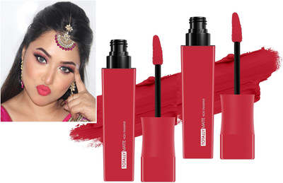 tanvi27 Lightweight & Comfortable, One Swipe Application Liquid Peach Lipstick Combo(Coral Peach, 15 ml)