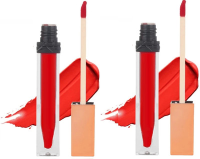 Jiwoo New Smudge-proof and transfer-proof Lip Makeup Lipstick set(Hot red, 24 ml)