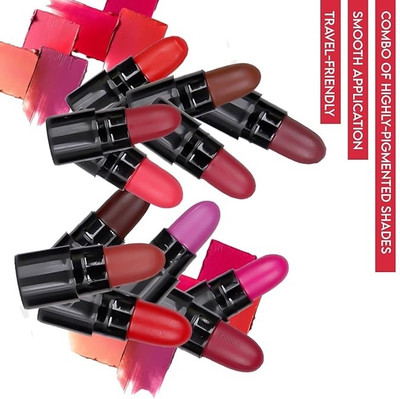 YELGO Mini Matte Travel Friendly and Long Lasting Pocket Lipstick 12 Combo(Multicolor, 18 g)