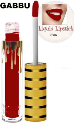 GABBU Non Transfer Waterproof Longlast Matte Liquid Lipstick(Bridal red, 8 ml)