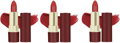 Luipui Premium Air Matte Color Bliss Lipstick / Lightweight,Waterproof (Sets 3)(rich maroon, 15 ml)