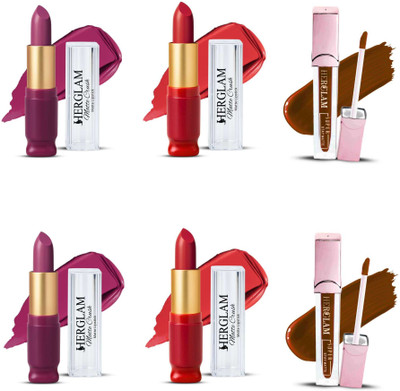 herglam Ultra Matte Lipstick for Professional Makeup Finish(Multicolor, 10 ml)