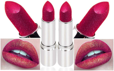 Latixmat GOLDEN DUST SHIMMERY SHINY MULTI PURPOSE GLITTER MAGENTA LIPSTICK(MAGENTA, 7.6 g)