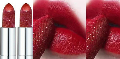 ADJD New Collection Metallic red Glitter Lipstick pack of 2(RED, 7.2 g)