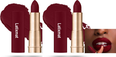 Latixmat Combo Full Coverage Lipstick Transferproof Highly Maroon Pigemented Lipstick(Maroon, 7 g)