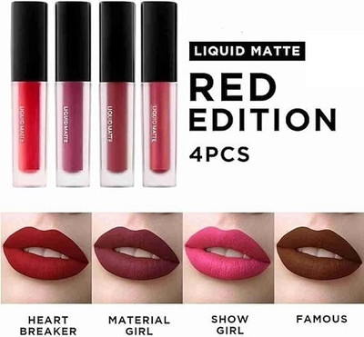 Sah&Shi Best 4in1 New Red Edtion Multi-Shade Waterproof Long-Lasting Lipstick(Multicolour, 9 ml)