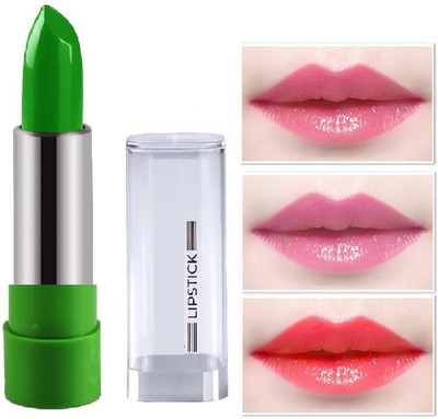 Yuency PERFECT AND MOISTURIZING COLOR CHANGE POP NATURAL COLOR CHANGE GREEN LIPSTICK(GREEN, 4 g)