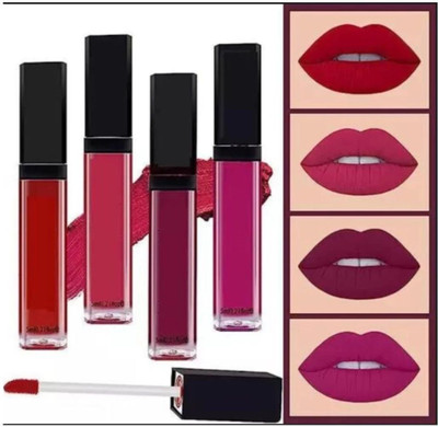 YELGO Red Edition Liquid Lipstick Matte New liquid lipstick Pack of 4(Multicolor, 16 ml)