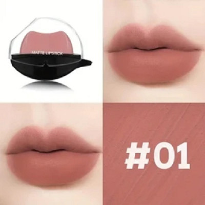 Emijun Apple Shape Quick Matte Lipstick Long-Lasting Wear Non-Stick Cup Not Fade-01(BROWN, 10 g)