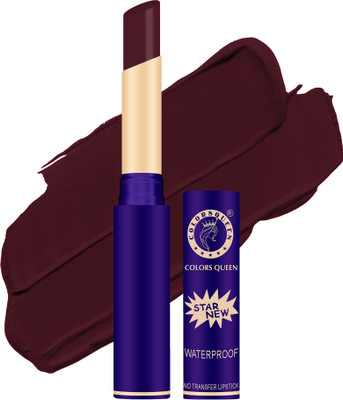 COLORS QUEEN Lips Non Transfer Waterproof Smudge Proof Long Lasting Matte Lipstick(Wine Maroon, 2.4 g)