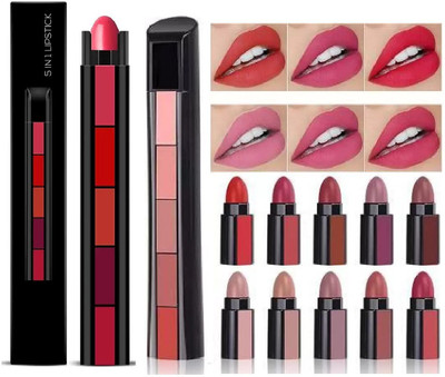 Yuency BEST 5 IN 1 MATTE CRAYON MULTI SHADES LIPSTICK(MULTICOLOR, 60 ml)