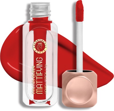 COLORS QUEEN Mattifying Non Transfer Liquid Matte Lipstick Enriched with Vitamin E Almond Oil(Crimson, 3 g)