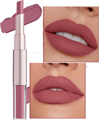 WOONGMI Lip 2 In 1 Lipstick Matte Finish 2-in-1 Liquid Lipstick(Peach, 12 ml)