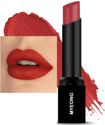 MYEONG Highly Pigmented Matte Rich Red Lip Crayon Non Transfer & Waterproof Lipstick(Rich Red, 3 g)