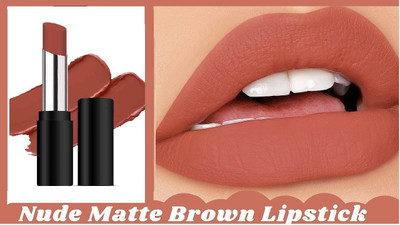 Jiwoo Matte,Smudge-Proof, Lightweight Lipstick(bown, 3.8 g)