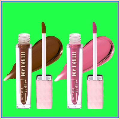 herglam Liquid Lipstick Duo | Smudge-Proof | Intense Color | 2 Matte Shades(Multicolor, 117 ml)