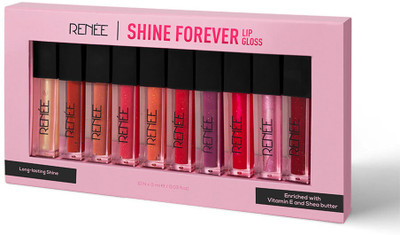 Renee Shine Forever Lip Gloss Combo, Non-Sticky, Non-Drying, Moisturized, Long-Lasting(Shine Forever, 10 ml)