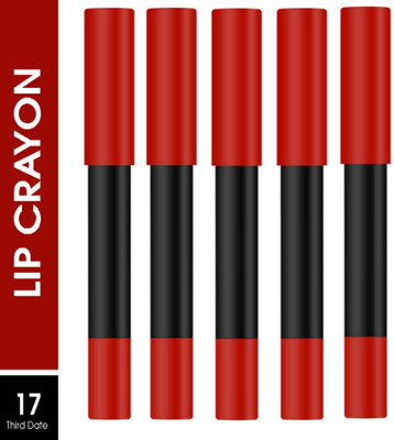 Luipui MATTE CRUSH SUPER STAY LONG LASTING, FULL COVERAGE LIPSTICK PACK OF 5(THIRD DATE - 17, 20 g)