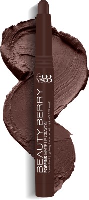 Beauty Berry Poppins Matte Lip Crayon Lipstick Enriched with Jojoba Oil & Vitamin E(24 - Espresso, 3 g)