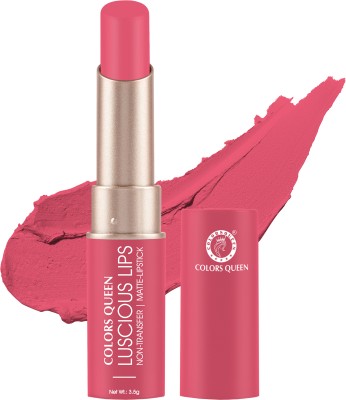 COLORS QUEEN Luscious Lips Long Lasting Non Transfer Creamy Matte Lipstick(Brink of Pink, 3.5 g)