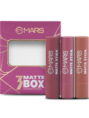 MARS 3 and Matte Lipstick Box Set(Peaches and Nudes-02, 9.6 g)