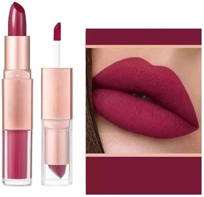 Yuency Waterproof & Smudge Proof Long Lasting 2 in 1 pink lipstick(Pink, 8 g)