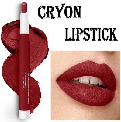EVERERIN Korean Non Transfer Matte Lipstick | Matte Finish Lip Crayon | Waterproof 01(RED APPLE, 3.5 g)