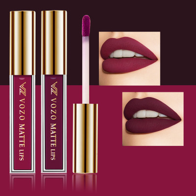 VOZO Stay-All-Day Matte Liquid Lipstick - Waterproof & Fade-Resistant Pack Of 2 VZ-06(Multicolor, 8 ml)
