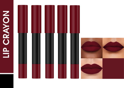 Luipui MATTE CRUSH SUPER STAY LONG LASTING, FULL COVERAGE LIPSTICK PACK OF 5(PARTY TIME - 27, 20 g)