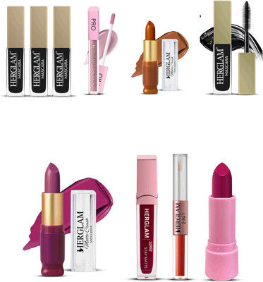 herglam Makeup Essentials – Matte Lip Color & Eyeliner Duo(Multicolor, 10 ml)
