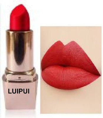Luipui red crayon matte lipstick pack of 1 best for waterproof lips(red, 6 g)