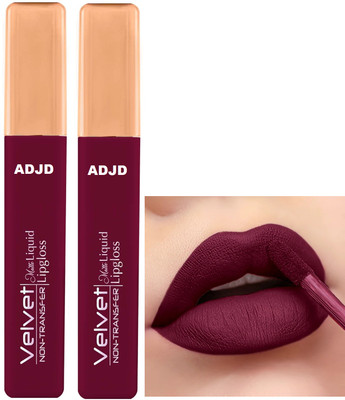 ADJD Combo Non Transfer Liquid Lipstick Non-Drying Transfer-proof Plum rose Velvet(Plum rose, 10 ml)