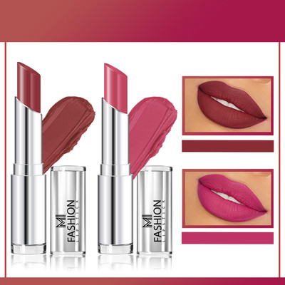 MI FASHION Get Ready to Sparkle with Our Creamy Matte Lipstick for a Show-Stopping Look(Brown,Deep Rose, 7 g)