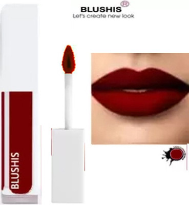 BLUSHIS Waterproof Liquid Matte Lipstick Smudgeproof(Maroon, 4 ml)