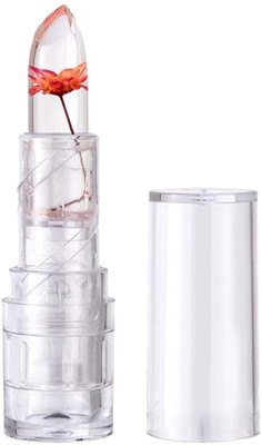Wonholli Crystal Jelly Flower Lipstick Moisturizer Clear Lip Color Changing(Transparent, 3 g)