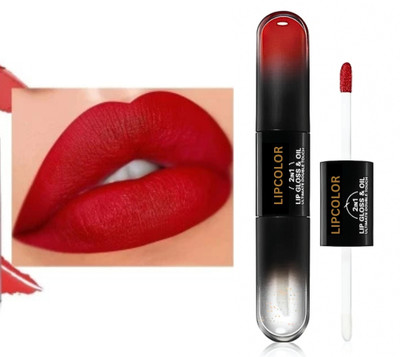RED4 2-In-1 Liquid Lipstick|Lip Gloss Long-Lasting(red, 6 ml)
