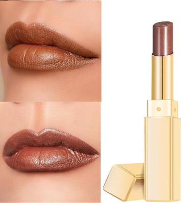 BLUEMERMAID Long Lasting Shine Intense Color Creamy Lipstick Moisturizing Formula Vegan 4.2g(BROWN, 3.6 g)