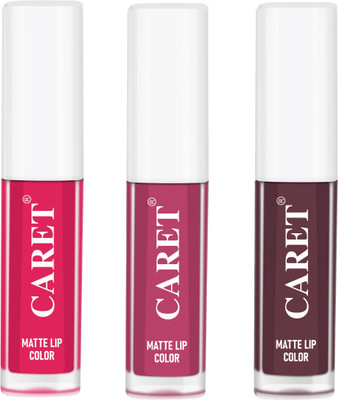 Caret Super stay matte lip color liquid lipstick combo pack of 3(Multicolor, 6 ml)